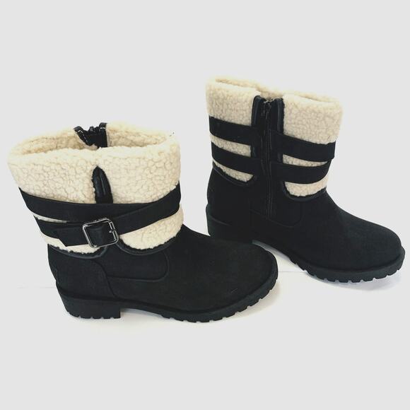 Women Warm Boots Chunky Heel Round Toe Winter Snow Ankle Booties Size 5.5 - Picture 6 of 7